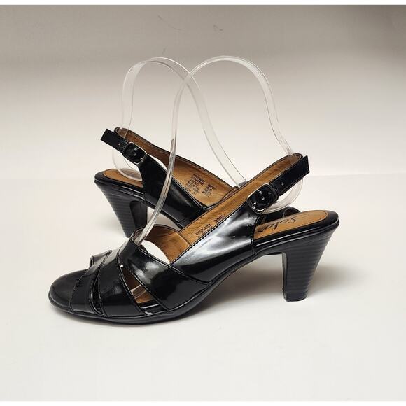 SOFTSPOTS BLACK PEEP-TOE SLINGBACK SANDAL SHOES SIZE US 6 - Picture 6 of 15